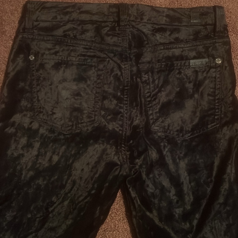 7 for all mankind black velvet skinny jeans - Picture 4 of 5